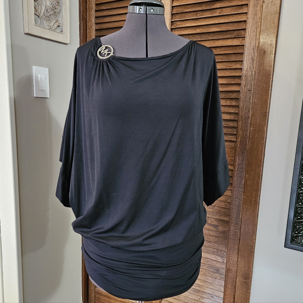 Gorgeous Michael Kors, dark blue dolman sleeve blouse.